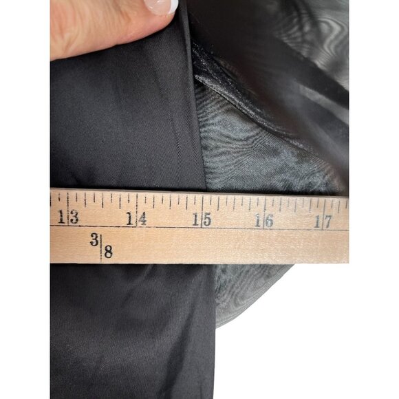 ZARA ORGANZA SATIN EFFECT DRESS One Shoulder black sz S - Picture 9 of 13
